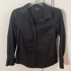 Black dotted button down shirt